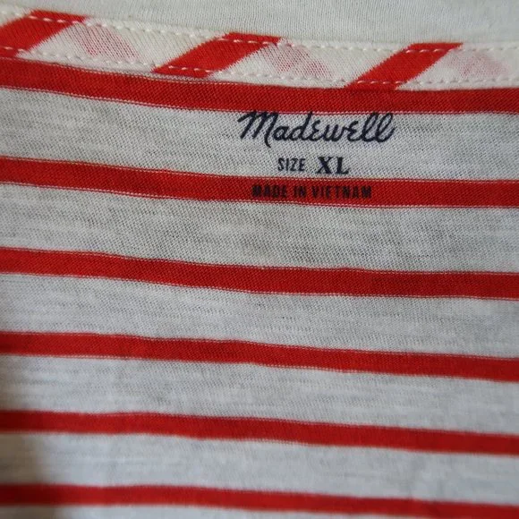 MADEWELL Theresa Striped V-neck T-shirt - Picture 7 of 8